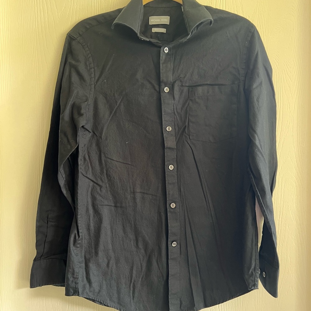 MICHAEL KORS Men's black Button-Down Shirt